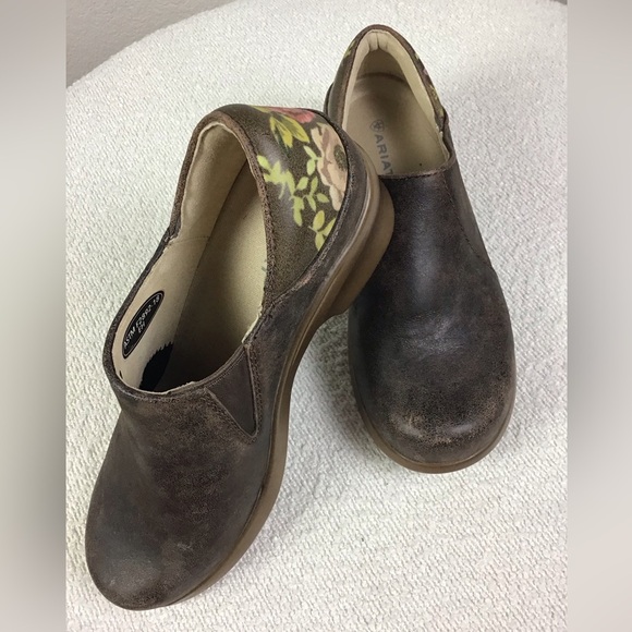 Ariat Women's Hera Expert ASTM Work Clogs Brown Distressed Leather Size 7 - Picture 3 of 8